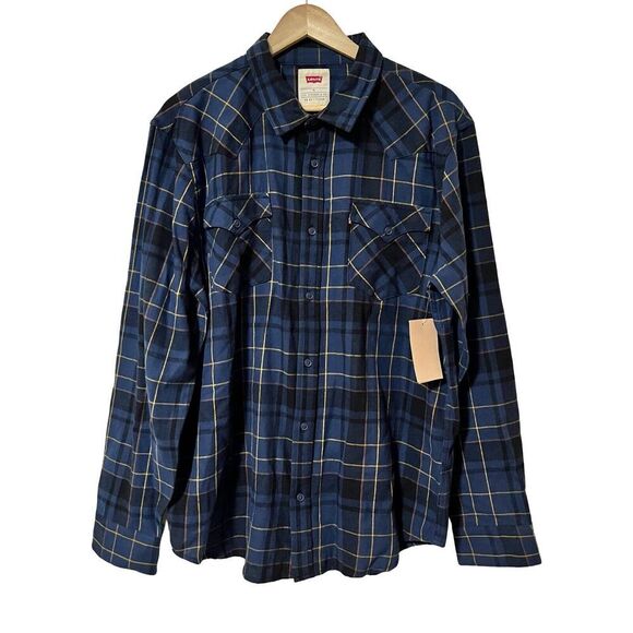 Levi's Other - Levi’s Curran Western Plaid Button Shirt Size XL Blue Cowboy Country Men’s NEW
